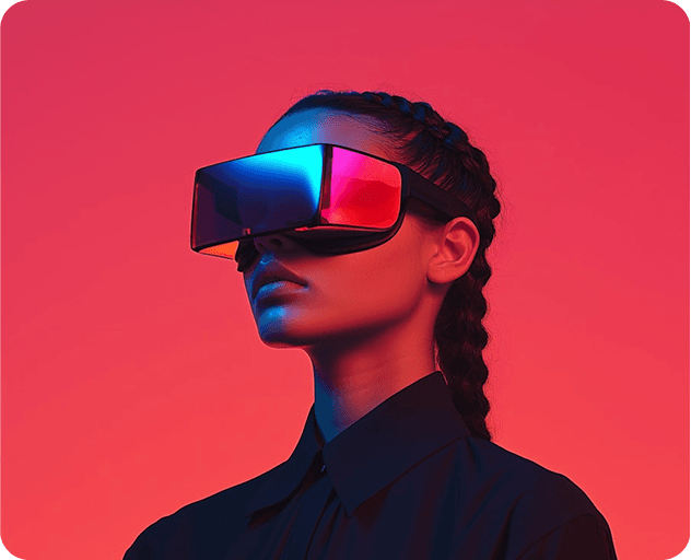Woman wearing VR headset